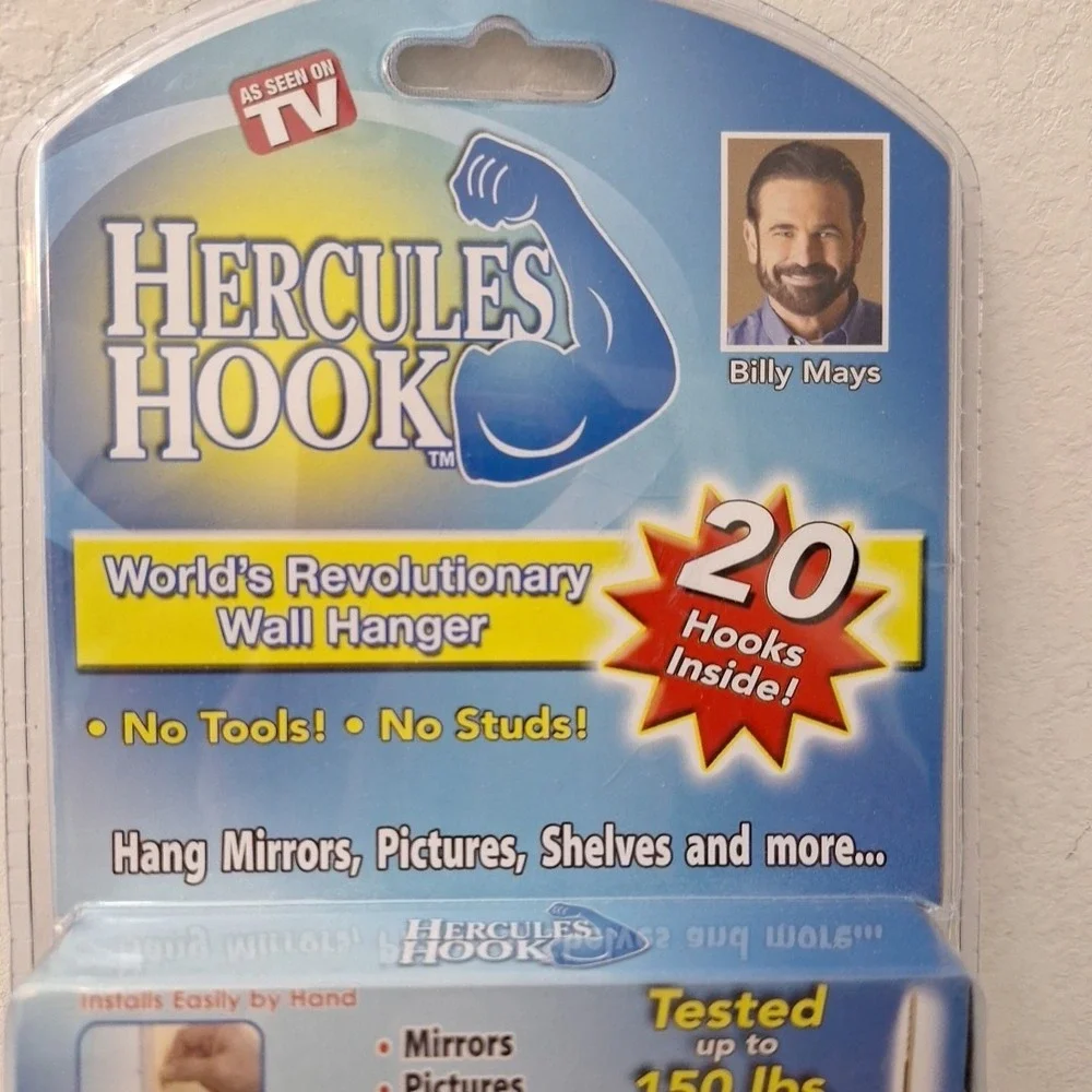 NEW Sealed, Package of 20 Hercules Hooks Wall Picture Hangers BONUS Laser Marker